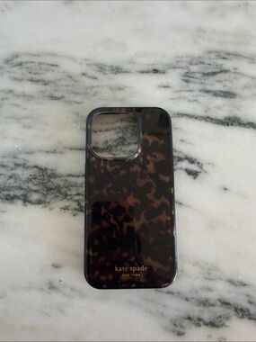 iPhone 15 pro kate spade Tortoiseshell Pattern Phone Case - Brown & Black
